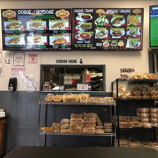 Tacos y Hotdogs Sonoran menu board