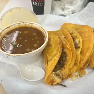 Quesabirrias with consumé