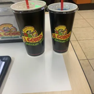 Large horchata, medium Powerade