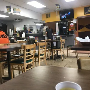 the inside of a restaurant