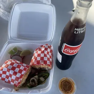 Carnitas Burrito and Mexican Coke