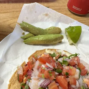 Avocado looks so gross. I didn&apos;t even eat the tostada either because the texture of the shrimp was just off. It&apos;s a no from me.