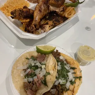 1/2 Grilled Chicken and Tacos