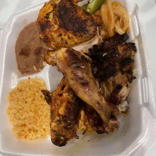 1/2 Grilled Chicken with Rice and Beans