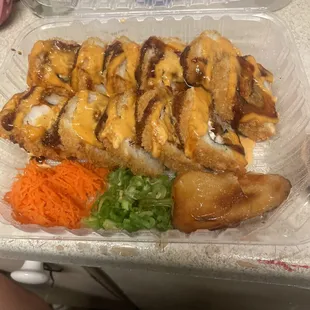 a plastic container filled with food