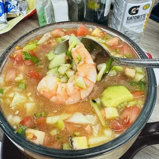 Shrimp cocktail with lots of huge shrimp