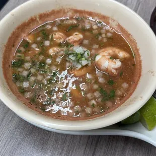 Consome de Camaron (shrimp soup)