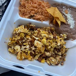 Egg barely any chorizo