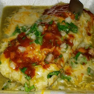 Green wet burrito