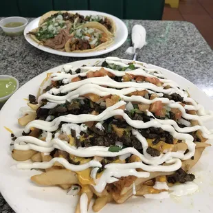 a plate of nachos