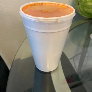 Order menudo to go, it was lacking in flavor but it was salty didn't enjoy it but it did come with what it looks like handmade tortillas.