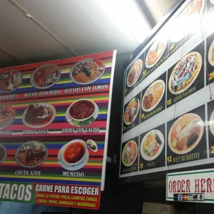 the menu of a mexican restaurant