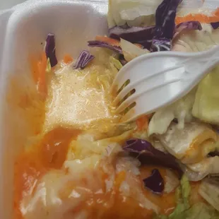 Salad full of water.