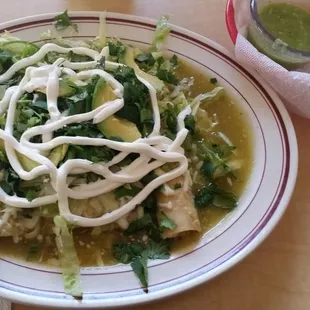 Cheese Enchalada in Green.