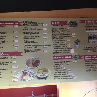 the menu