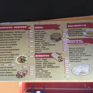 the menu
