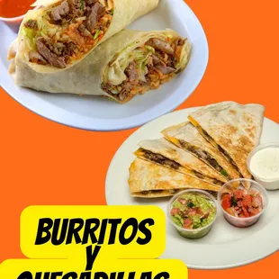 Burritos y quesadillas, we also offer cheese and sour cream for our our burritos &amp; tacos #cheesyburritos #burritos #quesadillas #foodtruck