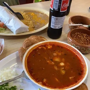 a table full of mexican food