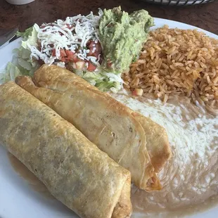 Chicken and Beef Flautas.