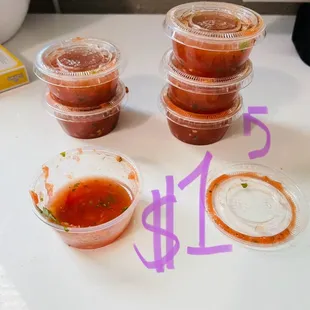 They gave me 2 free and charged me for 4, $1 per small ass container !!!!