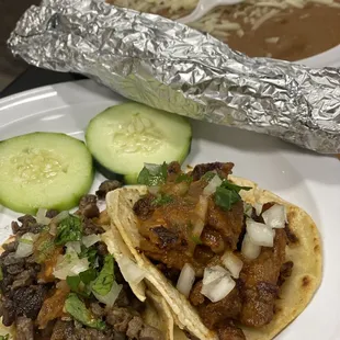 Carne asada &amp; pastor tacos