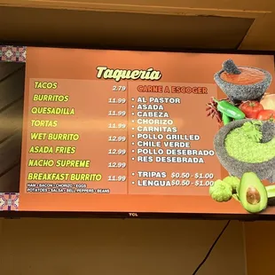 menu, cupcakes