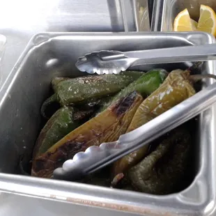 Fresh grilled jalapenos