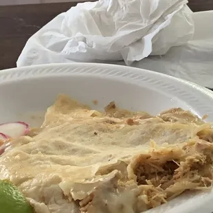 Chicken quesadilla, ridiculously soggy