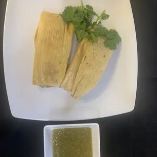 Deliciosos tamales de pollo y puerco