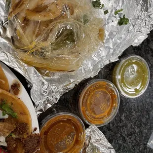 Salsa and grilled onions with chili