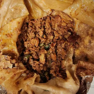 Inside of a Burrito de Pastor
