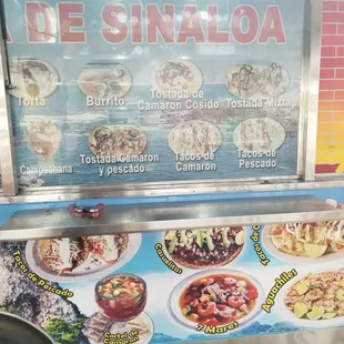 Menu on the truck