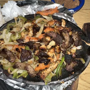 Burnt fajitas.