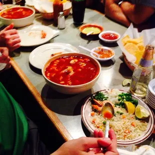 Seafood soup, enough for two!