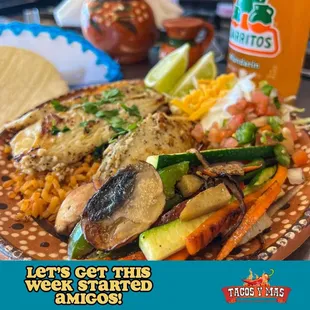 a plate of mexican food