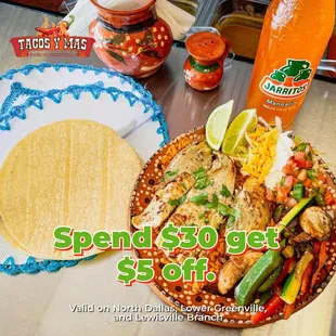 a plate of mexican food