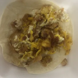 Bacon and Egg Taco, breakfast taco