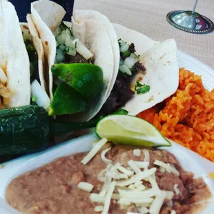 a plate of mexican food