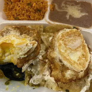 Chilaquiles (spoon bottom left hand corner)