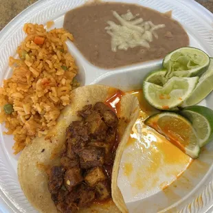 Al pastor street taco platter