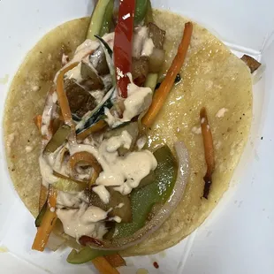 Potato and vegetable taco