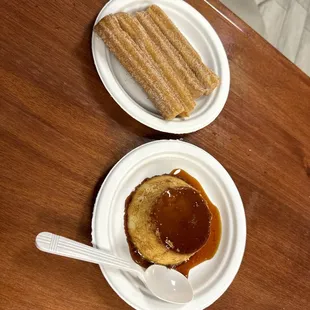 Postre  Churros and Flan