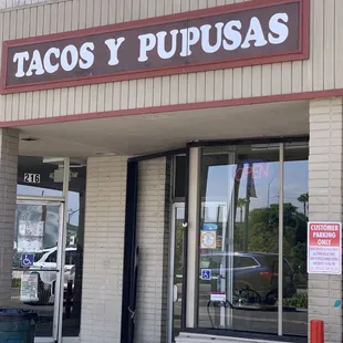 Front of the restaurant from the parking space in front of it