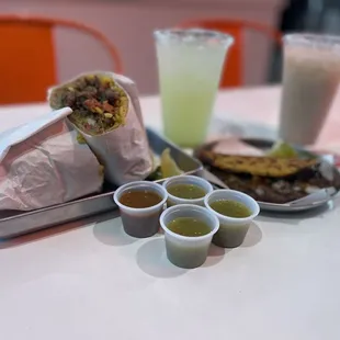 Carne Asada Burrito and the Taco Quesadilla Birria