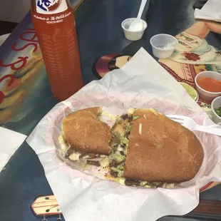 Steak and chicken tortas. DELICIOUS!!!