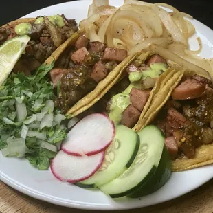 BRISKET WITH SMOKE SAUSAGE TACOS