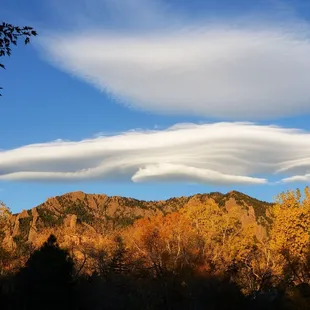 a mountain range in the background