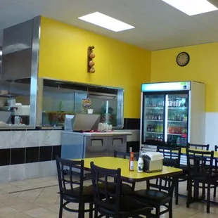 the inside of a restaurant