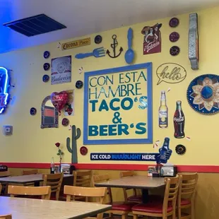 the interior of a mexican restaurant