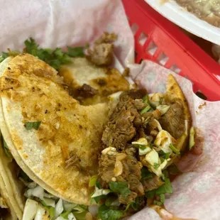 These tacos are supposed to be pastor but they are chicken and look nothing like the pictures online